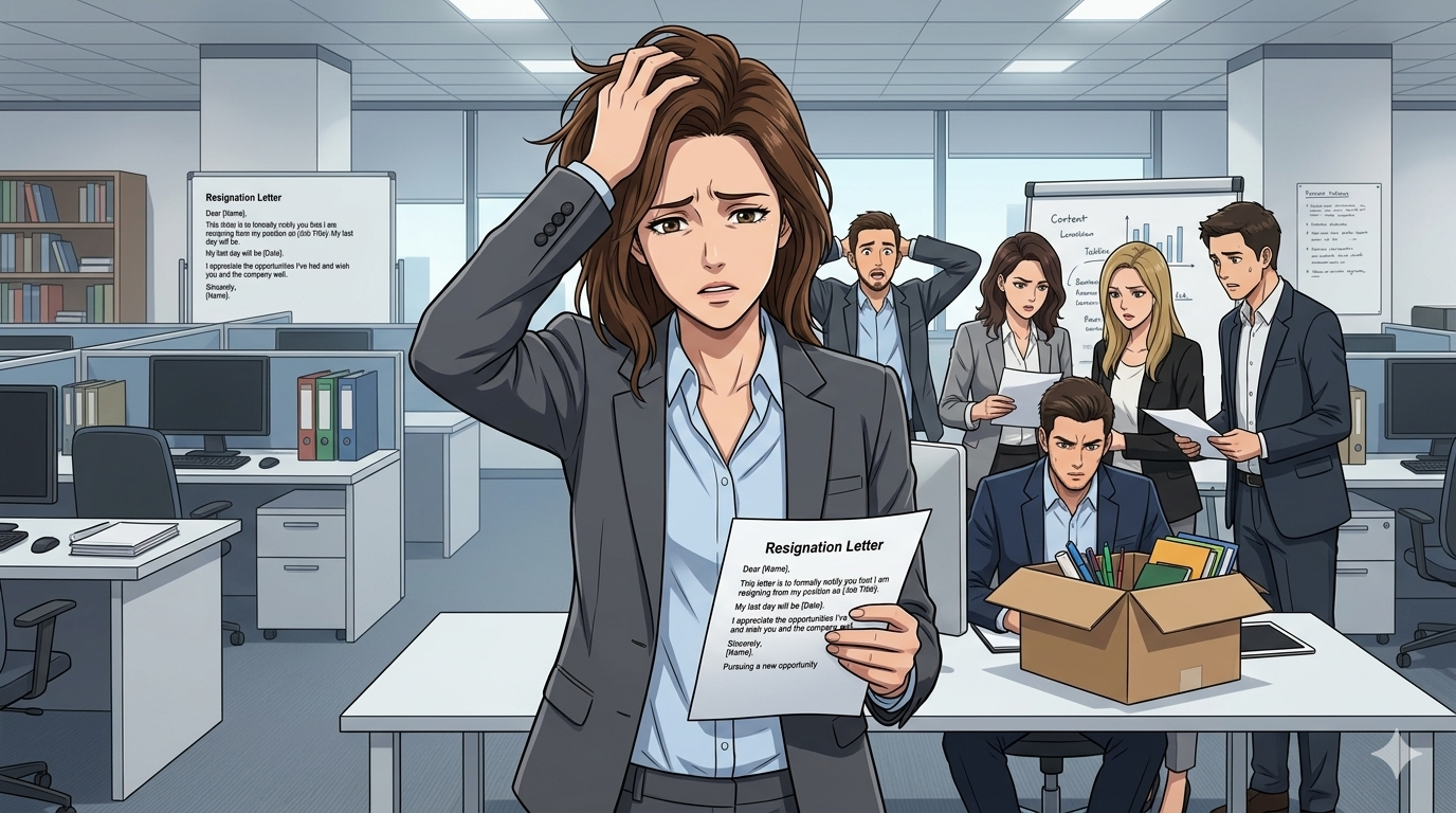 A girl having headaches at workplace.